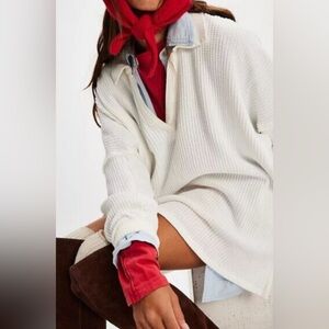 NWT FREE PEOPLE We The Free Travis
Polo Top in Ivory sz S